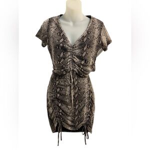 Snakeskin Print Ruched 2 Piece Outfit Size Juniors Large